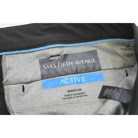 Saks Fifth Ave Golf Pants Performance Black Flat Athletic Mens Size 40 x 32 - Picture 7 of 8